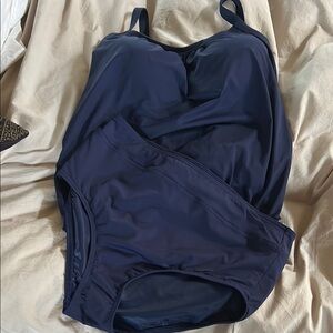 Dark Blue Tankini Swimwear Set